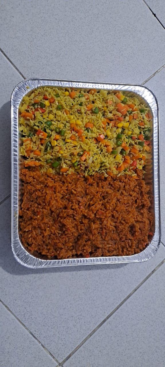 Jollof Rice and Fried Rice combination