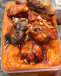 Yam porridge and chicken
