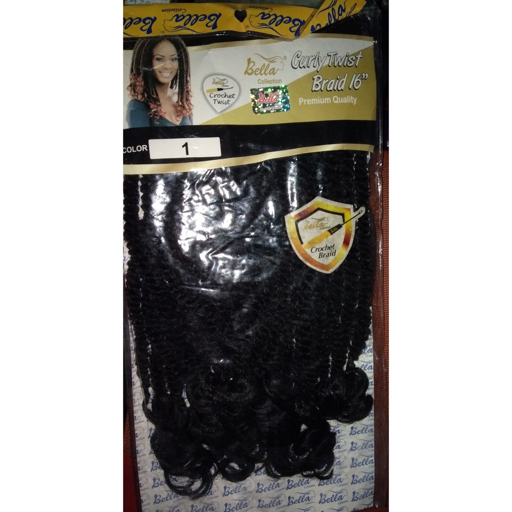 Bella Curly Twist Braid 16" Crochet Black