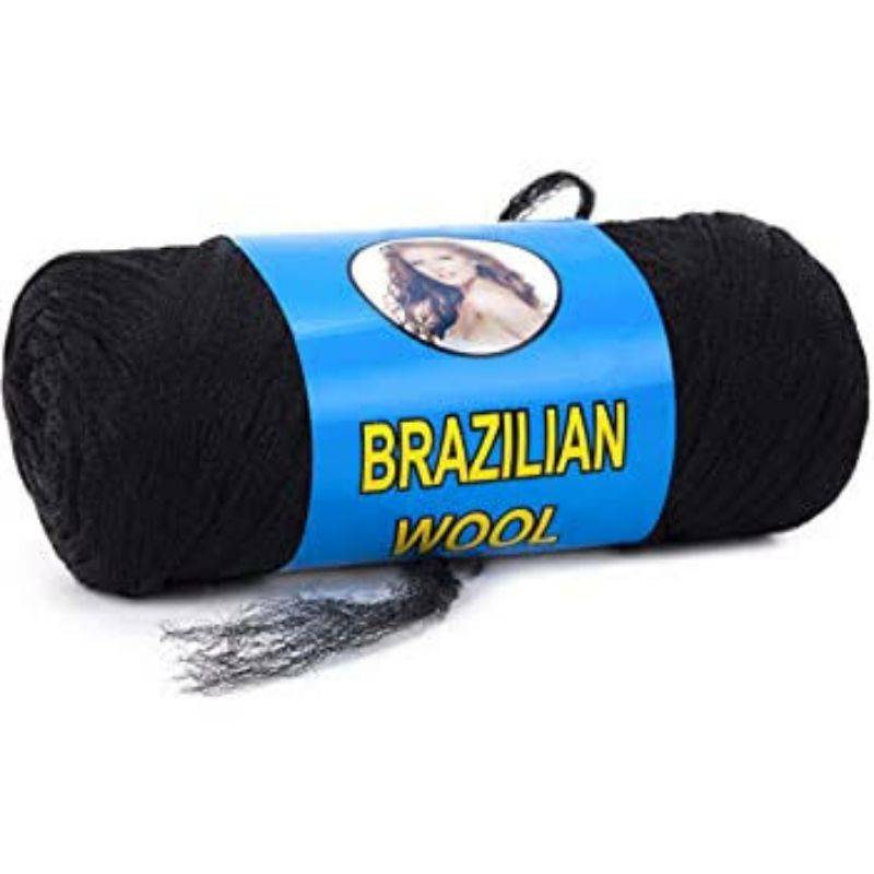 Brazilian Wool Yarn for Weaving Faux Locs BLACK ONLY