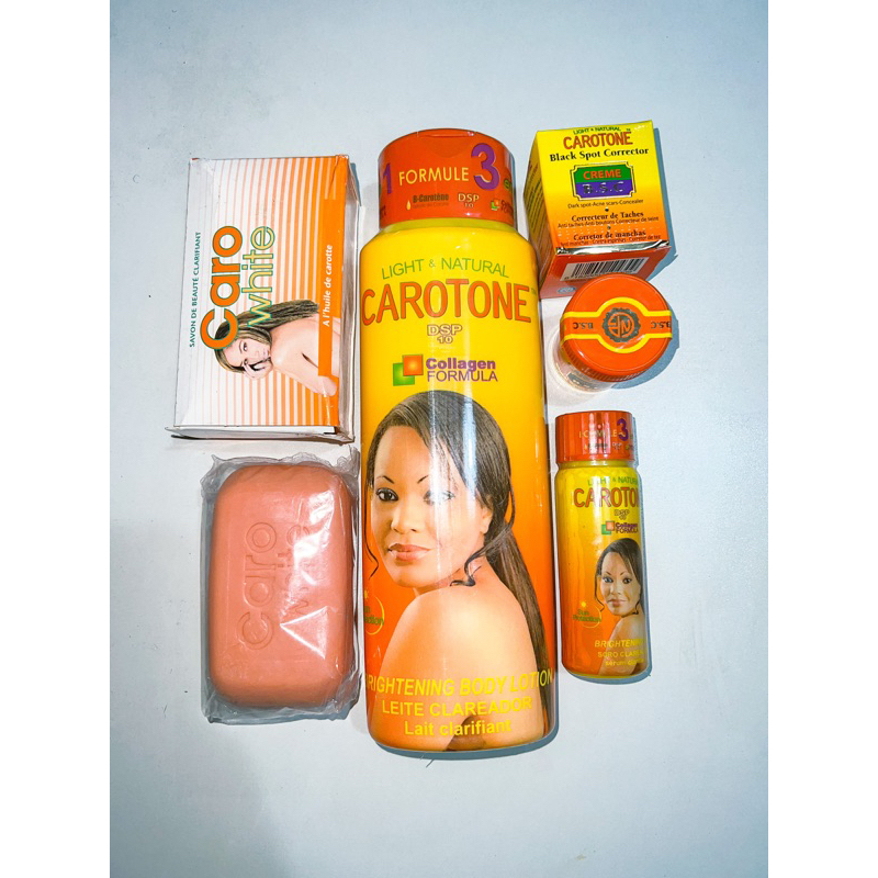 carotone body cream, soap, oil and black spot corrector 4in1 COMPLETE SET BIG