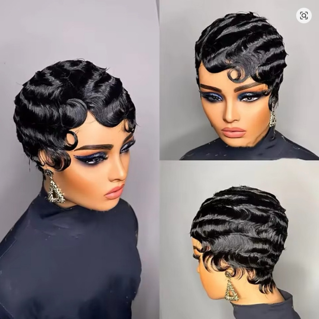 Finger Waves wig Human Hair