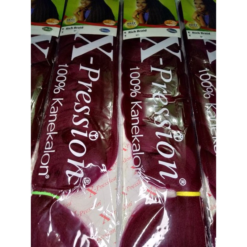 Original Xpression Rich Braid Attachment Hair Extension # WINE RED