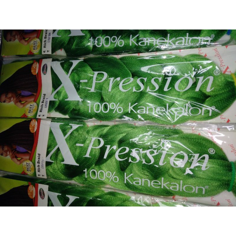 Original Xpression Rich Braid Attachment Hair Extension #GREEN